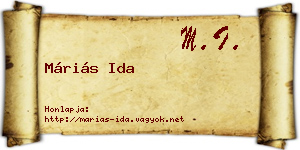 Máriás Ida névjegykártya
